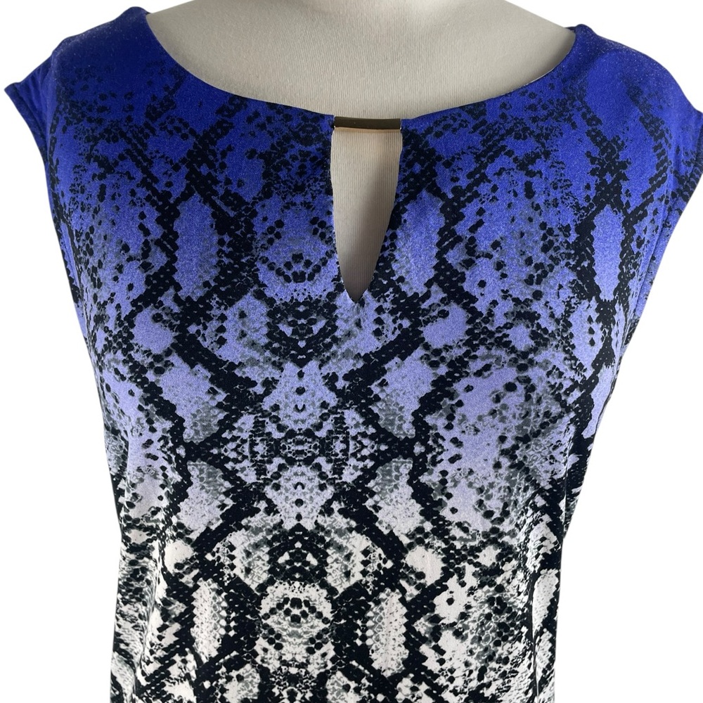 Calvin Klein Snakeskin Print Blouse‎ in Purple and Black, Medium - Picture 3 of 7